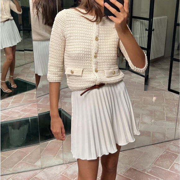 🆕 2024 ZARA KNIT 3/4 SLEEVES CARDIGAN - Picture 2 of 6